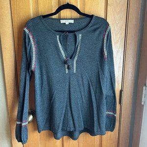 Gray Ann Taylor Loft Women's Tunic